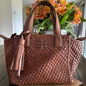 TORY BURCH THEA WOVEN HANDBAG